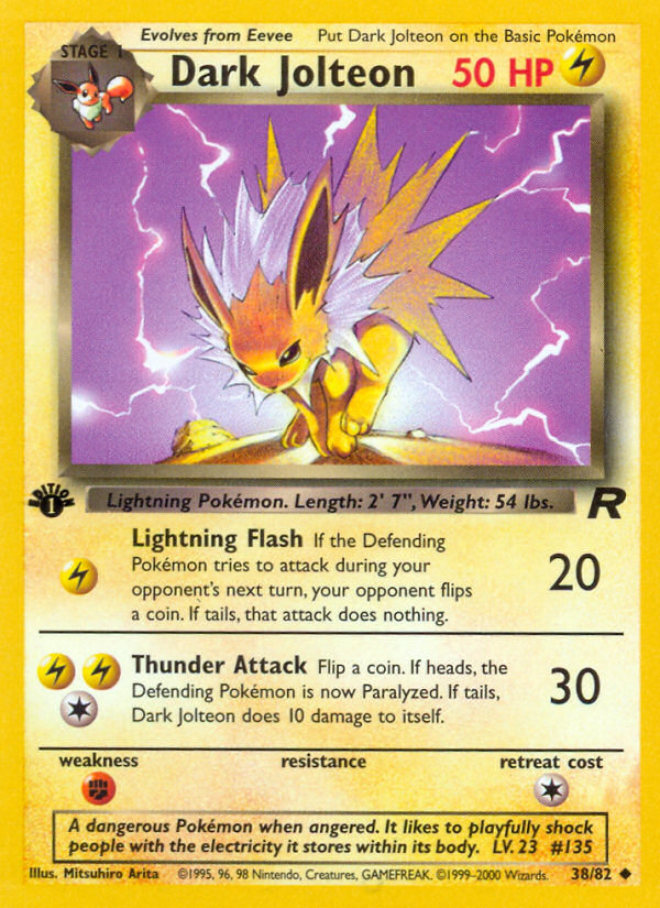 Dark Jolteon (38/82) [Team Rocket 1st Edition] | KingTCG.ca