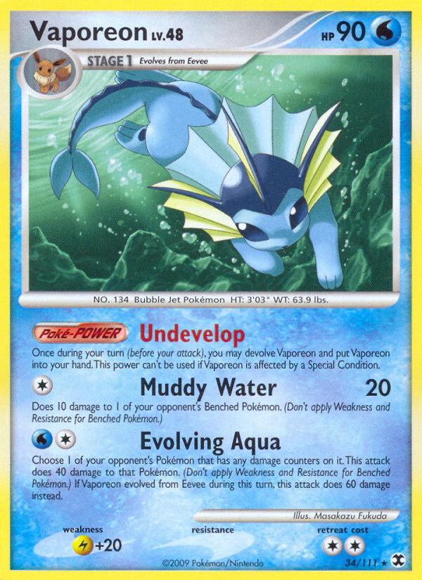 Vaporeon (34/111) [Rising Rivals] | KingTCG.ca