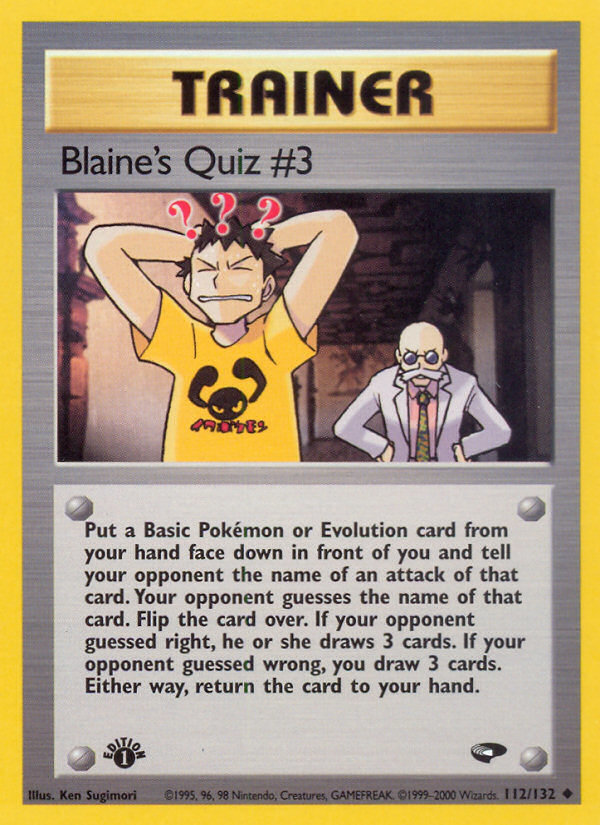 Blaine's Quiz #3 (112/132) [Gym Challenge 1st Edition] | KingTCG.ca