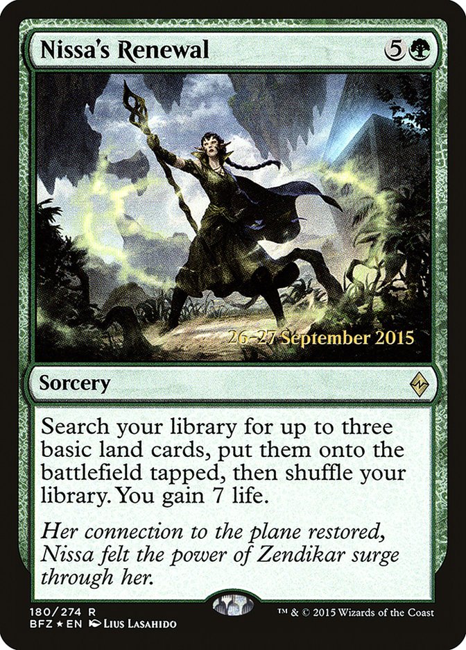 Nissa's Renewal (Prerelease Promo) [Battle for Zendikar Prerelease Promos] | KingTCG.ca