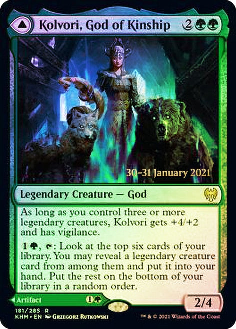 Kolvori, God of Kinship // The Ringhart Crest   [Kaldheim Prerelease Promos] | KingTCG.ca